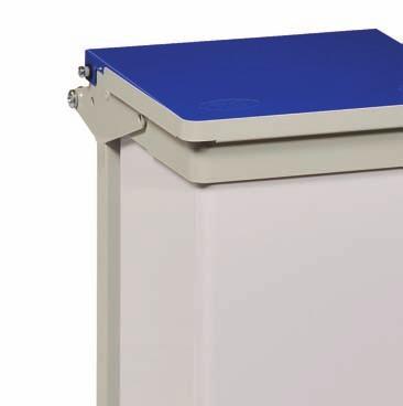 2 Waste Management Waste Bins Fire Retardant to HTM83 Removable Body Sack Holders - 20 Litre Range of removable body sack-holders Radiused corners to assist cleaning Captive drip tray to collect