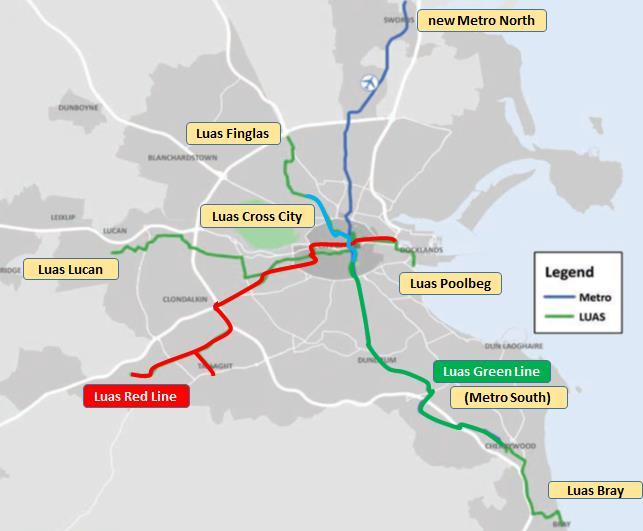 2035 Light Rail Network Metro South Provides necessary capacity to meet long term demand forecasts Extends new Metro North southwards to an operating link with the Green Line Enables through running