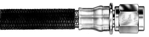 The part number chart on this page shows the basic hose style and appropriate specifications as well as the identification information for the braided hose.