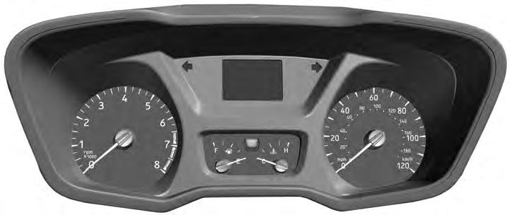 Instrument Cluster GAUGES E184961 A B C D E F Information display. See Information Displays (page 82). Speedometer. Engine coolant temperature gauge.