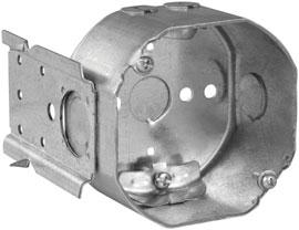Weight limit for 3 1 /4 and 4 Octagon Outlet Boxes and Ceiling Pans is 50 lbs. for fixture/luminaire.