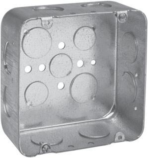 Steel Square Boxes & Covers 4 11 /16 SQUARE OUTLET BOXES 42.0 & 44.