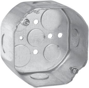 Steel Octagon Boxes & Ceiling Pans 4 OCTAGON OUTLET BOXES 21.