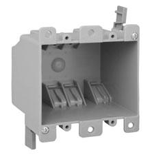 PVC Switch Boxes 3 DEEP SWITCH BOXES TWO GANG TP3490 (Old Work) TP3600 TP3635 Bracket or Nails /2 Capacity Cu. In.