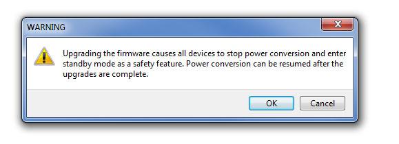 Starting Firmware Upgrade To upgrade Conext Configuration Tool firmware: 1. Power down Xanbus devices that are not intended to be updated.