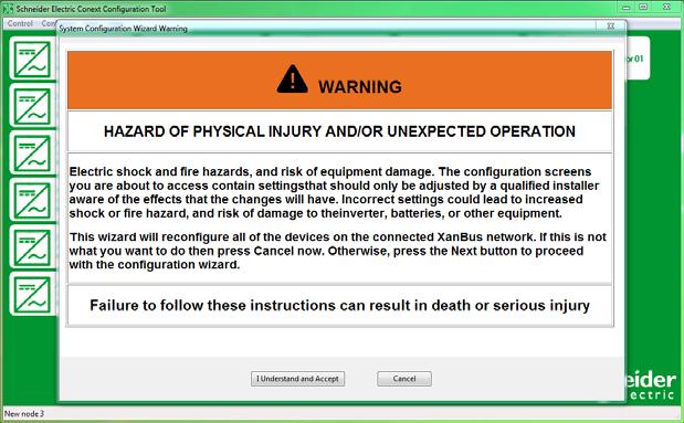 Using the Configuration Wizard WARNING Using the Configuration Wizard HAZARD OF PHYSICAL INJURY AND/OR UNEXPECTED OPERATION Configuration screens contain settings that should only be adjusted by a