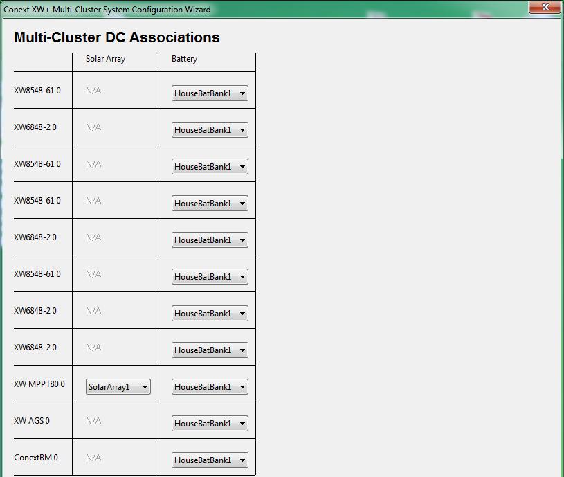 This sets the system name for AC Out. Figure 2-29 Setting the Multi-Cluster AC Association 2. Set the Multi-Cluster DC Associations.