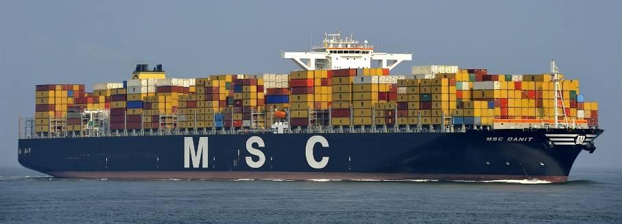 14.000 TEU Container Ship MSC Danit of MSC Largest Container Ship of the World The new Post-Panamax Vessels with B =