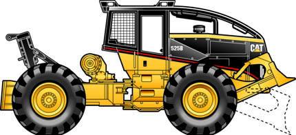 1 in) E Length without dozer or arch 6195 mm (243.9 in) F Overall length (grapple) dual function 6487 mm (255.4 in) single function 6911 mm (272.