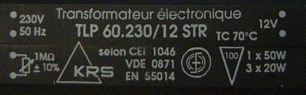 ML5349 Transformateur électronique 230v/12v TLP 60.
