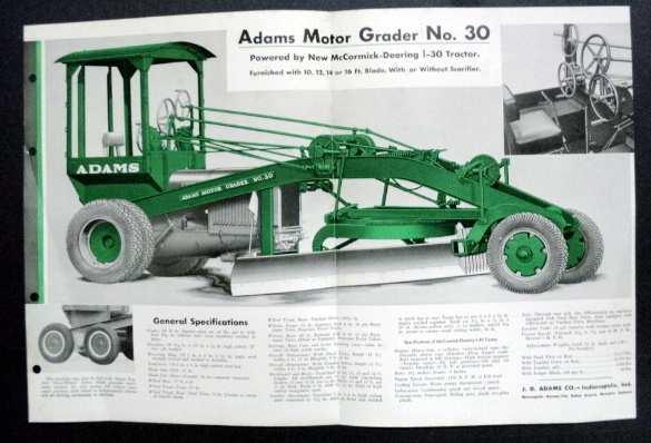 outside of crawler tractors. Thanks to Andrew Dawson, Macon, MO for a booklet on Russell and Galion. J. D. Adams invented the first successful leaning-wheel pull grader in 1885, and founded J. D. Adams & Company.