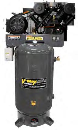 5 / 175 psi Tank - 300L / 80 Gal / Vertical (3 Ph Model Available) Extreme-duty four-cylinder cast iron pump Air cooling assembly VMX-10120V-603 /