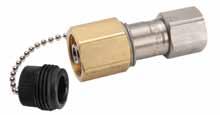 1141 Series are general purpose couplings that connect under pressure for high pressure applications. The 1/4 inch stainless steel coupling connects together with a threaded brass sleeve.