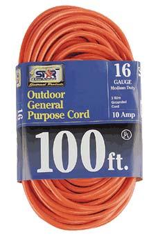 16 GAUGE ROUND POWER CORDS These 16 gauge, 3 wire orange power cords will stay flexible down to -40.