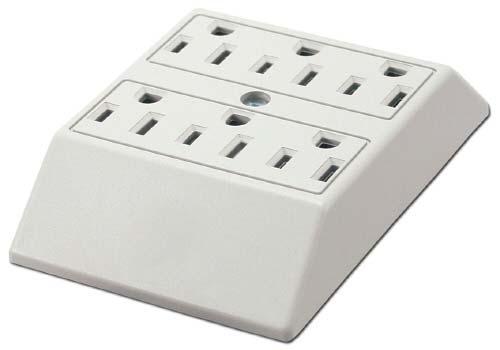 6 OUTLET WALL ADAPTOR These are electrical outlet wall adaptors that will take a dual grounded outlet and turn it into a 6-way grounded outlet.