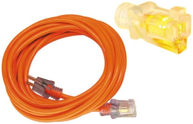 10 GAUGE ROUND POWER CORDS These are ultra heavy duty, 10 gauge, round orange power cords.