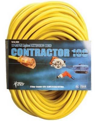 These are contractor grade power cords rated for outdoor use and can be used with chain saws, wet/dry vacs, sanders, saws, drills and