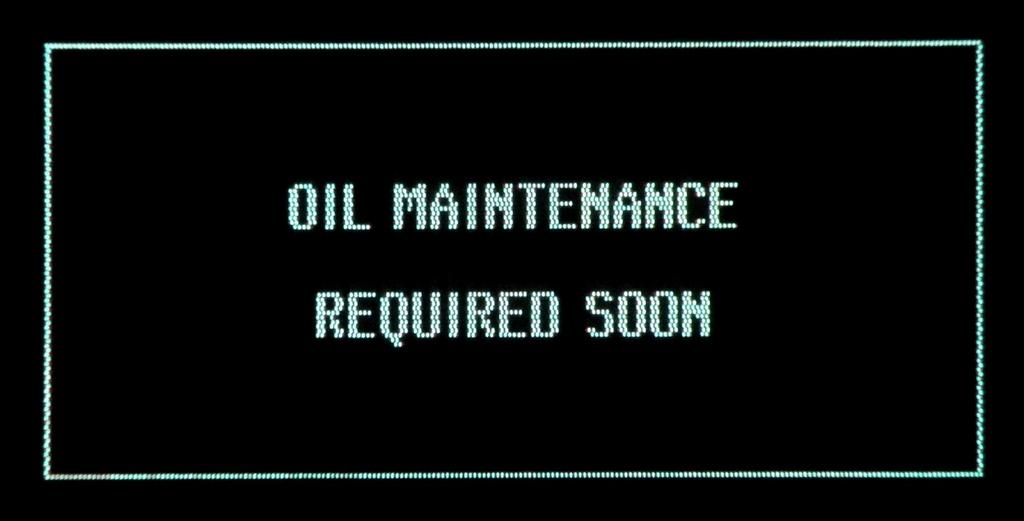 That "Oil Maintenance" reminder (shown above) is what you ll on the Multi-Information Display prior to reset.