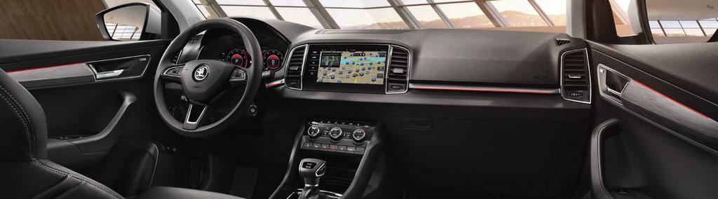 BEAUTY LIES IN DETAILS The KAROQ provokes a feeling of comfort at first sight and first touch. The new Columbus infotainment system with 9.