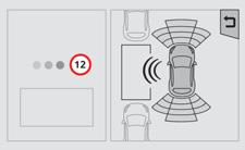 The indicator lamp in the control remains off. Select the enter parking space manoeuvre. The indicator lamp in the control comes on.
