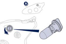 Practical information Changing main beam headlamp bulbs Remove the protective cover by pulling on the tab.