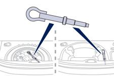 Towing the vehicle Procedure for having your vehicle towed or for towing another vehicle using a removable towing eye.