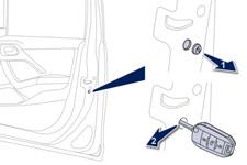 Access Secondary control doors in the event of a fault with the central locking system or a battery failure. Driver's door Insert the key in the lock to lock or unlock the door.
