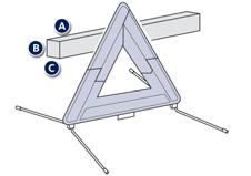 Comfort Warning triangle (stowing) The location for stowing a folded triangle or its box is under the front seat.