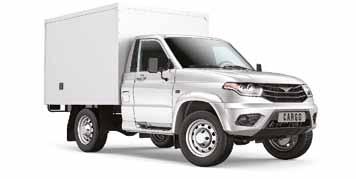 16 CARGO CHASSIS TECHNICAL DATA Number of seats 2 Length, mm 4990 Width including side mirrors, mm 2280 Height, mm 1900 Payload, kg 925 Gross weight, kg 2775 Grocery and General Merchandise Van