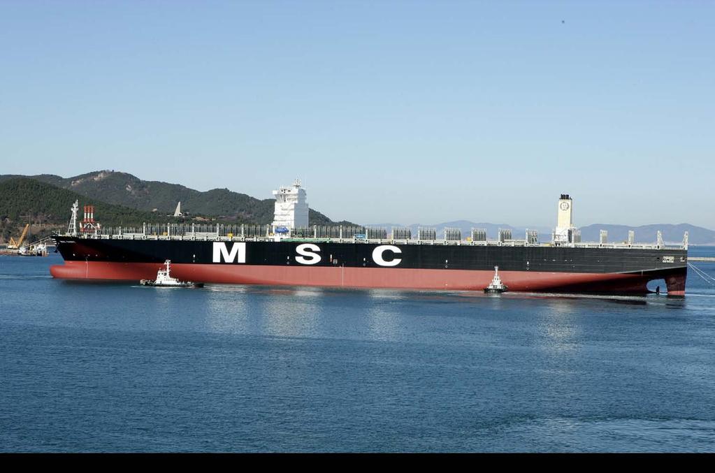 MSC DANIT 14,000 TEU containership designed and built by Korean ship yard DSME, classed by GL, hydrodynamically optimized within the FRIENDSHIP-Framework (product