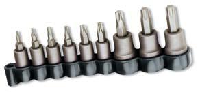 Torx Bit Sockets TORX Tamper-Resistant Bit Set (8 Piece) No. 6145 TORX tamper-resistant bit set (8 piece). Wt., 4 oz. Set includes one each of the following: No. 6141 Size T10H, Hex Insert 1/4" No.