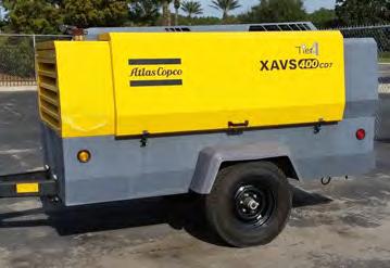 TRAILER WITH ELECTRIC BRAKES, 3 RD WHEEL & PINTLE HITCH Limited Warranty: Remaining balance of 5 year / 10,000 hour on air end (must use Atlas Copco fluid &