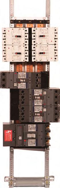 (8"), wider (30") A-Series box to accommodate larger wire sizes Double branched 150A (ED/SE) and 225A (QD) breakers Vertically mounted main circuit breakers in Captive hardware on branch breakers