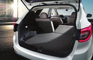 The 513 litre load space behind the rear seats can be extended to 1503 litres by folding down the rear seat backs.