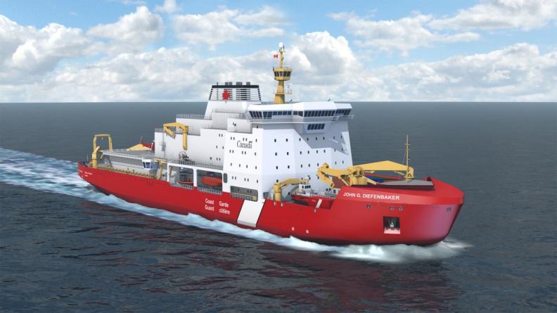 New Design: CCG Polar Icebreaker Dispt: abt. 24,000 tonnes Loa: 149m Beam: 28m Draft: 10.5m Power: 34 MW Ice Capability: 2.