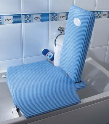 The bath lift is easily installed with four suction pads that cling to the bottom of the bath tub and is light weight and easy to manage.