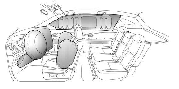 SRS Airbags & Seat Belt Pretensioners Standard Equipment Electronic frontal impact sensors (2) are mounted in the engine compartment.