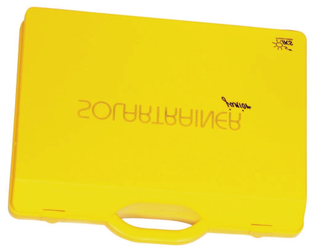 The materials are arranged clearly and optically attractive in a specific yellow suitcase. Everything is always completely at hand, extra material is not necessary.