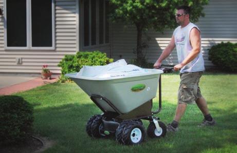 The large hopper makes this the perfect cart for moving stone or even mulch for your landscaping jobs. This cart can take on up to 750 lbs of material. Twist throttle operation.