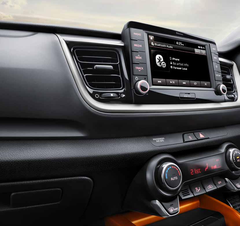 Bluetooth with Music Streaming** In the All-New Stonic, Bluetooth technology gives you hands-free access to your phone and selected functions. Apple CarPlay and Android Auto with voice control.
