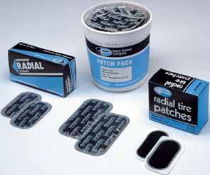 12 PATCH RUBBER COMPANY BEAD PATCH RUBBER COMPANY PUNCTURE REPAIR Seal the innerliner and reinforce the injury to prevent air loss, completing an industry-approved puncture repair.