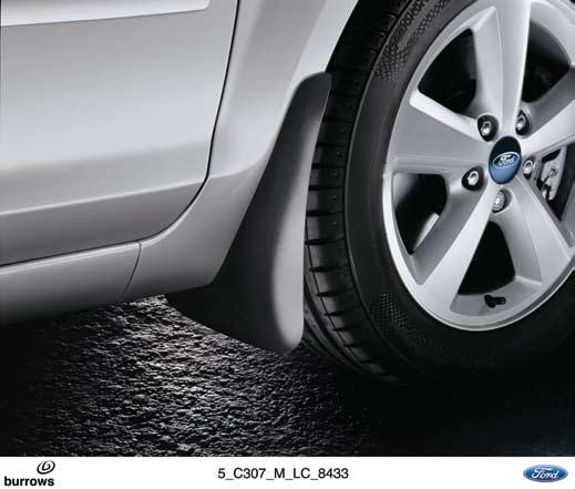 54 Zaščita vozila Fordove kolesne zavesice so zasnovane za najučinkovitejšo zaščito vozila. Preprečujejo brizganje vode in blata ter poškodbe zaradi kamnov.
