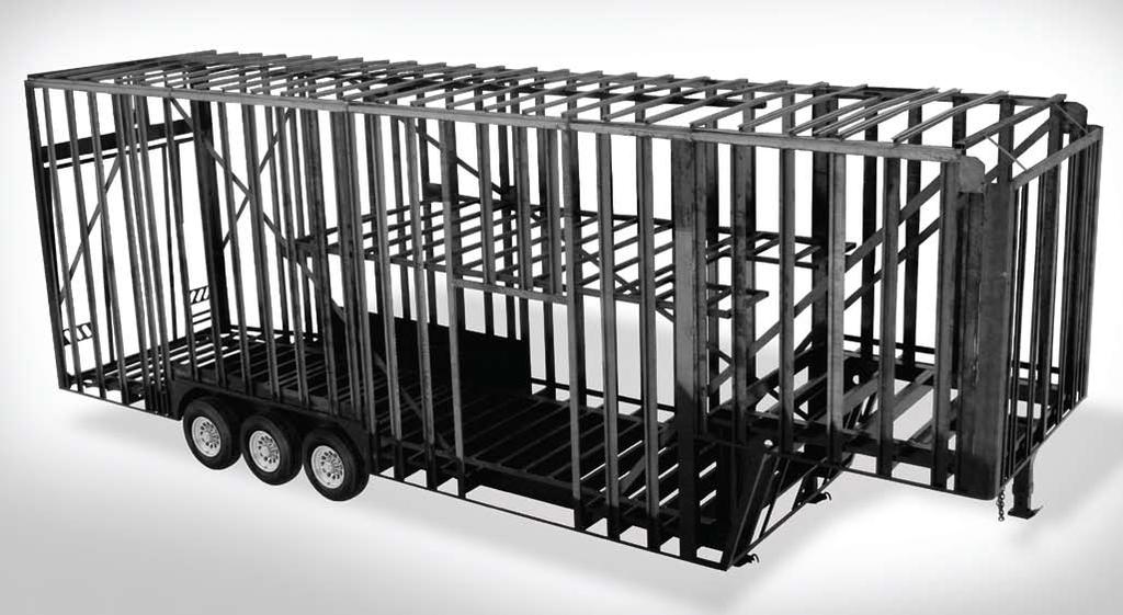 on trailers with at least 3 of extra height. 17 14 gauge steel top rails are used to frame a stronger, straighter roof line.