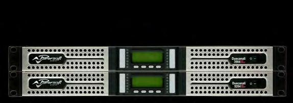 DUECANALI DUECANALI 1604 RELIABLE ENERGY SAVING DESIGN IN A COMPACT 1U RACK SPACE. 2-CHANNEL AMPLIFIER PLATFORM FOR INSTALLED SOUND REINFORCEMENT SYSTEMS.