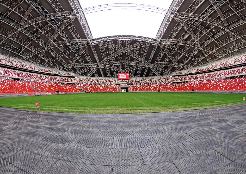 SPORTS HUB - SINGAPORE CHALLENGE 55000 seats, high power distributed audio system in extreme climate.