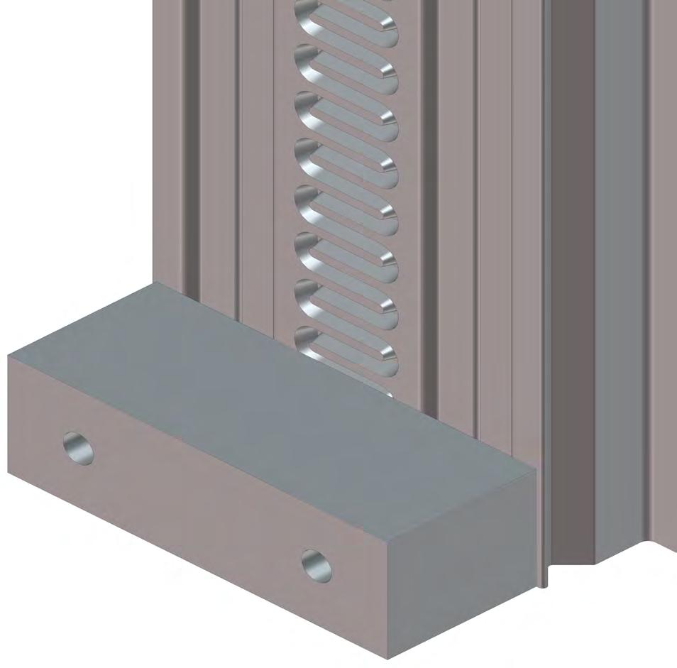 Insert until the gear in the motor bearing blocks comes into contact with the serpentine groove in the gear rack as shown below (Fig.