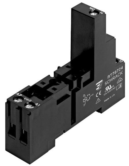 Industrial Power Relay RT (Continued) Socket with screw-type terminals for DIN rail mounting RT 78 724 Socket with screw-type terminals, pinning 3.