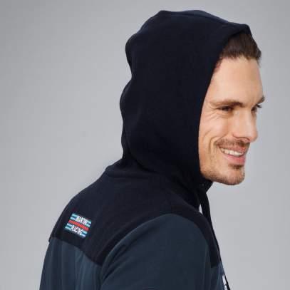 MARTINI RACING Collection [ 1 ] Men s sweatshirt jacket MARTINI RACING. Hooded jacket with contrasting wool-mix material on the shoulders and hood. Luxurious sweatshirt quality.