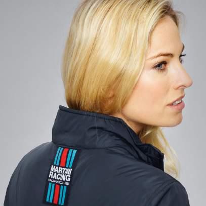 Wind-resistant and very light. Fitted women s jacket with stand-up collar and side pockets. Intricate MARTINI RACING woven label on the back.