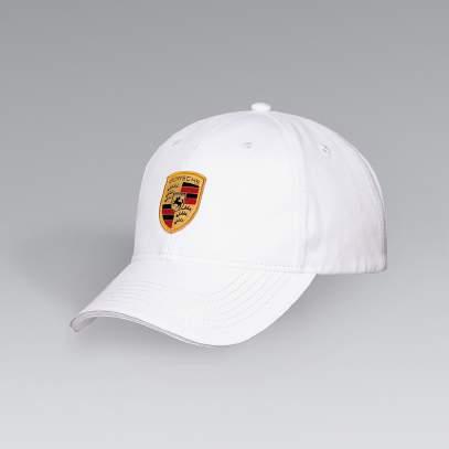 Heritage Collection [ 3 ] Porsche Crest cap. 100 % cotton. With high-quality embroidered Porsche Crest. Size adjustable. In black. [ 4 ] Porsche Crest cap. 100 % cotton. With high-quality embroidered Porsche Crest. Size adjustable. In white.